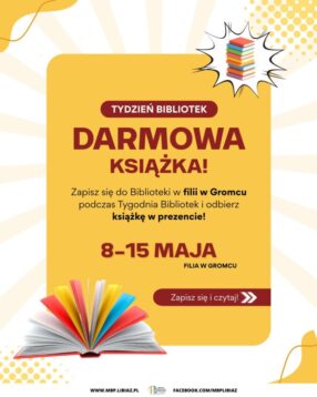 Tydzień Bibliotek Dołącz i Odbierz Książkę w Gromcu (A2) (Post na Instagram (45))