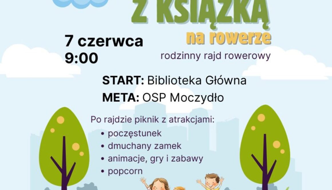 z książką na rowerze (Post na Instagram)