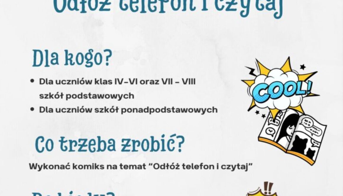 KONKURS ODŁÓŻ TELEFON I CZYTAJ
